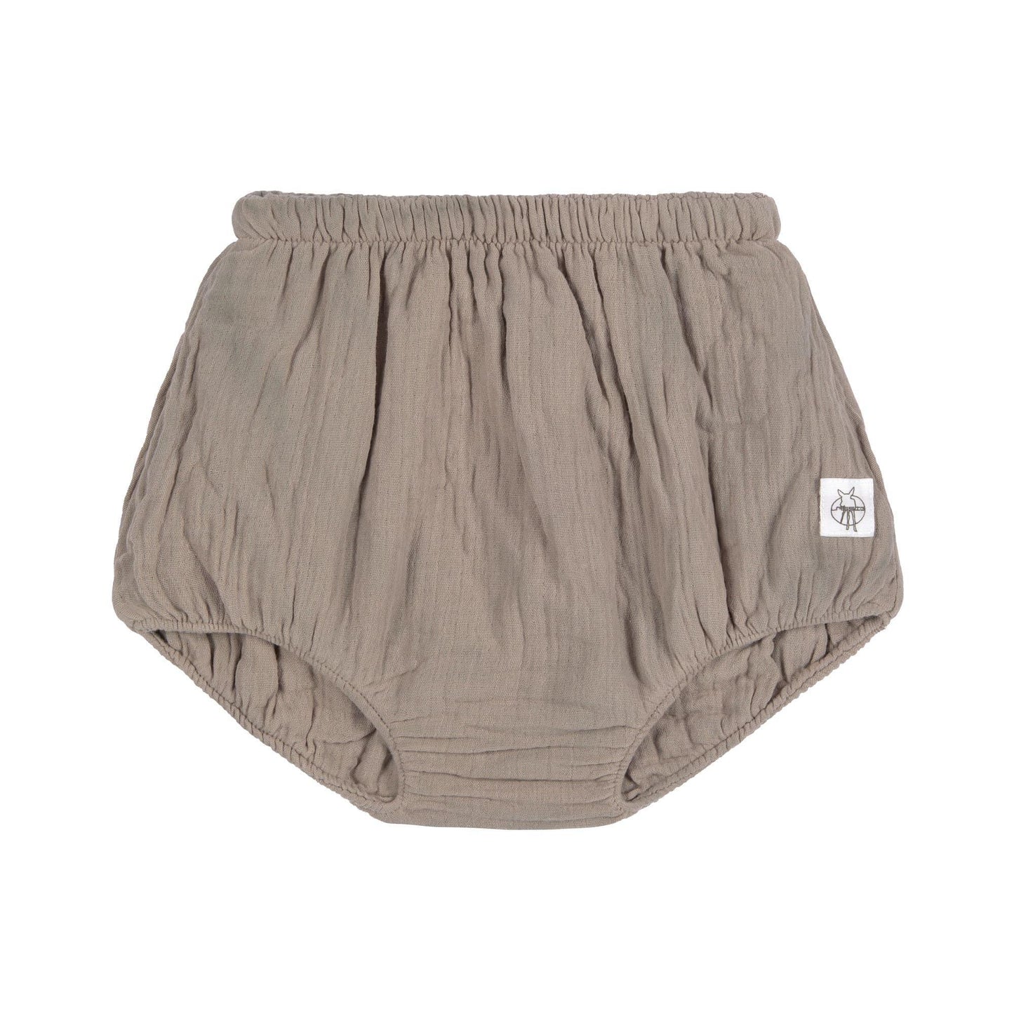 Culotte-short en mousseline de coton bio - Taupe