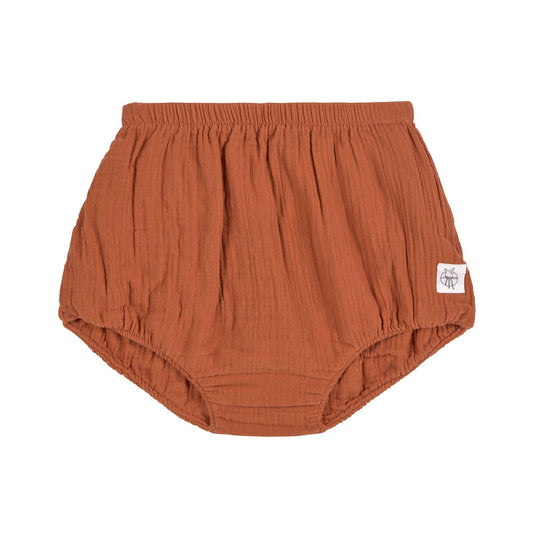 Culotte-short en mousseline de coton bio - Rust