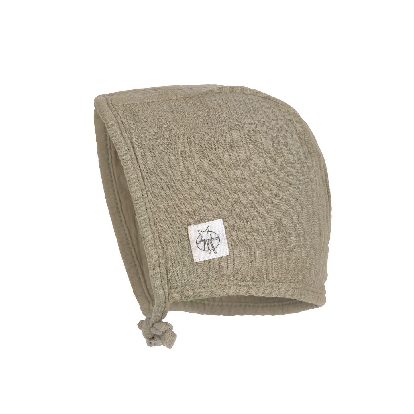 Bonnet en mousseline de coton bio - Olive