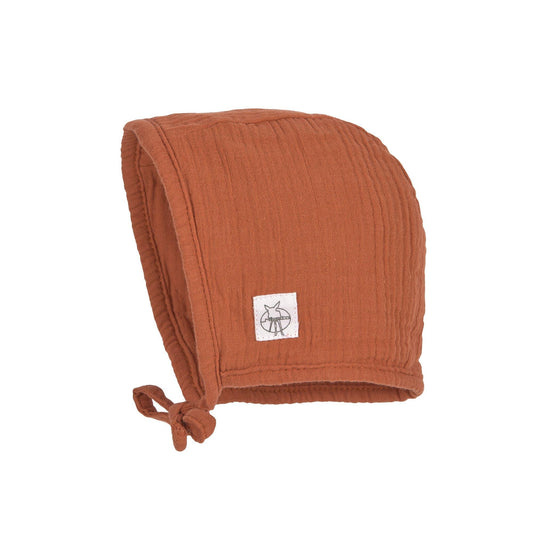 Bonnet en mousseline de coton bio - Rust