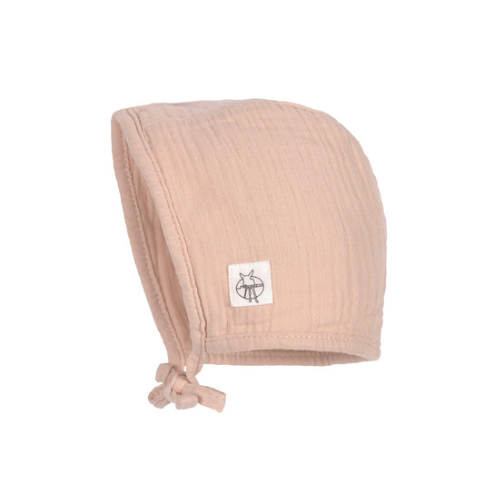 Bonnet en mousseline de coton bio - Powder pink