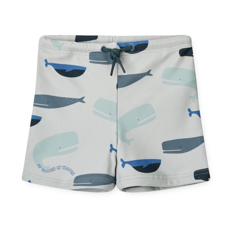 Liewood Otto Whales Cloud Blue Parent Kids Swim Shorts