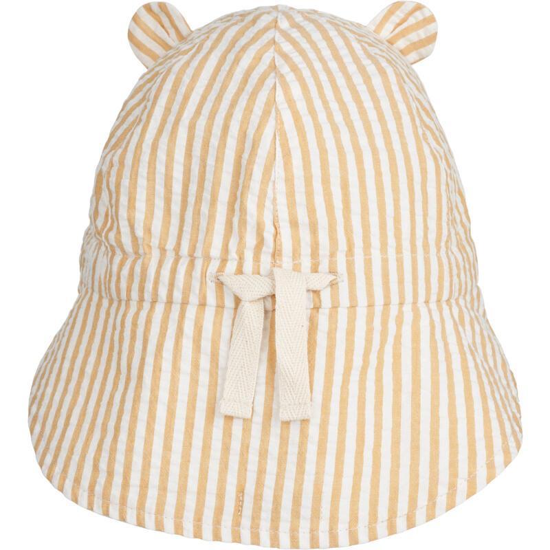 Liewood Child Sun Protection Reversible Hat Gorm Y/D Stripes Yellow Mellow / Cream de la Cream Parent