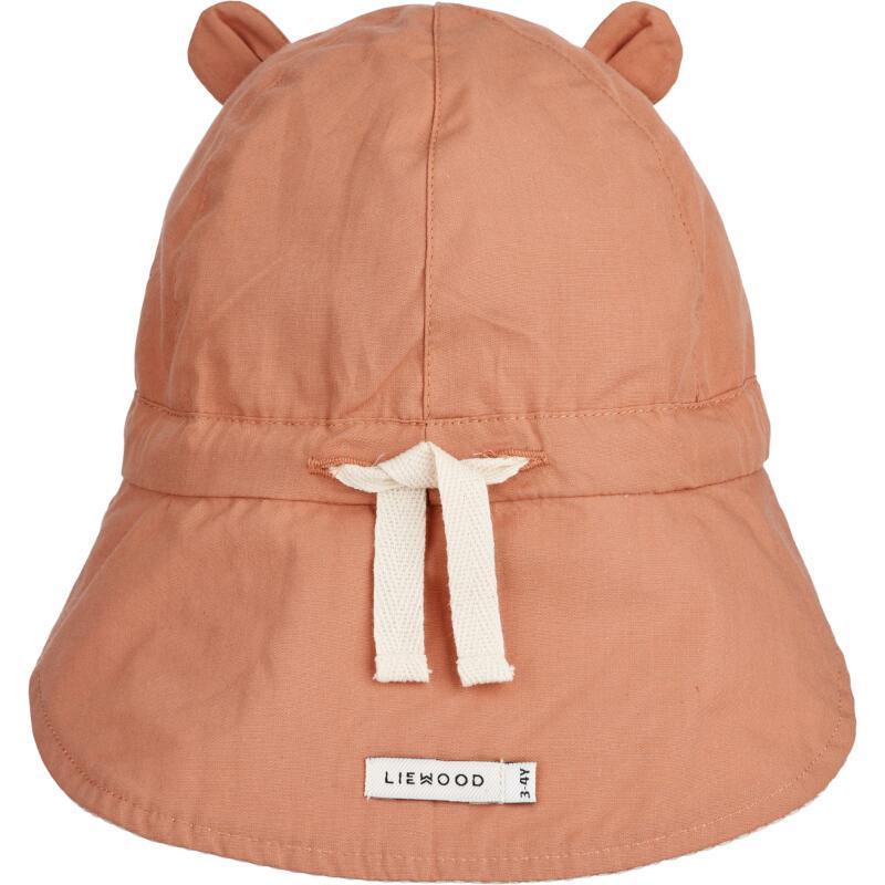 Liewood Reversible Kids Neck-Protecting Cap Gorm Y/D Stripe Tuscany Rose / Sandy Parent