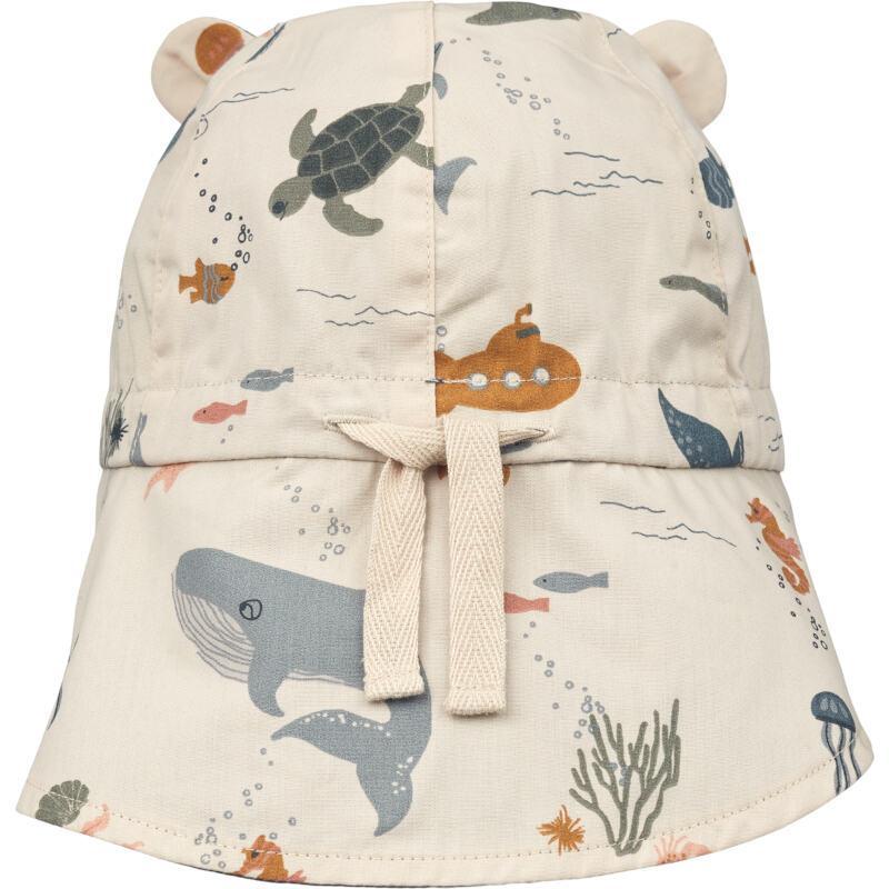 Liewood Kids reversible neck protecting cap Gorm Sea creature / Sandy Parent