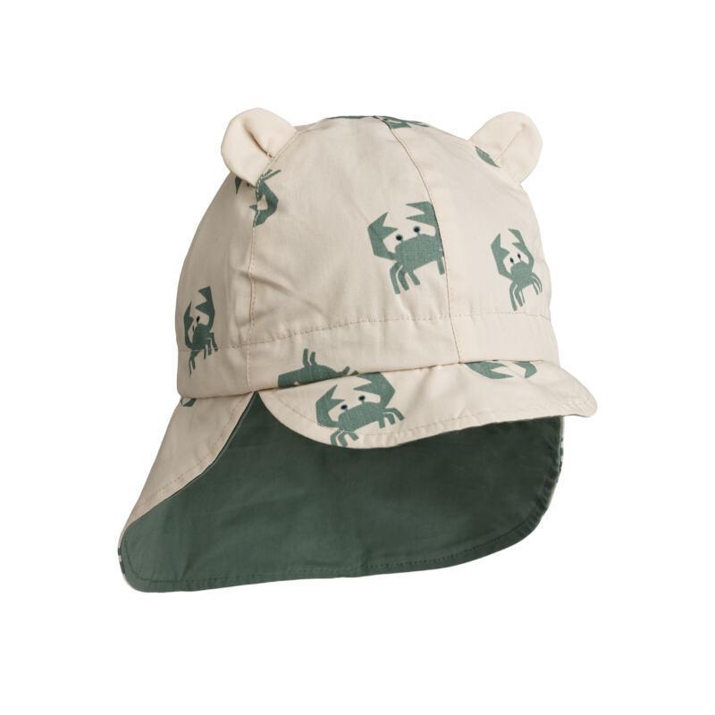 Liewood Reversible Kids Neck-Protecting Cap Gorm Crab Sandy / Peppermint Parent