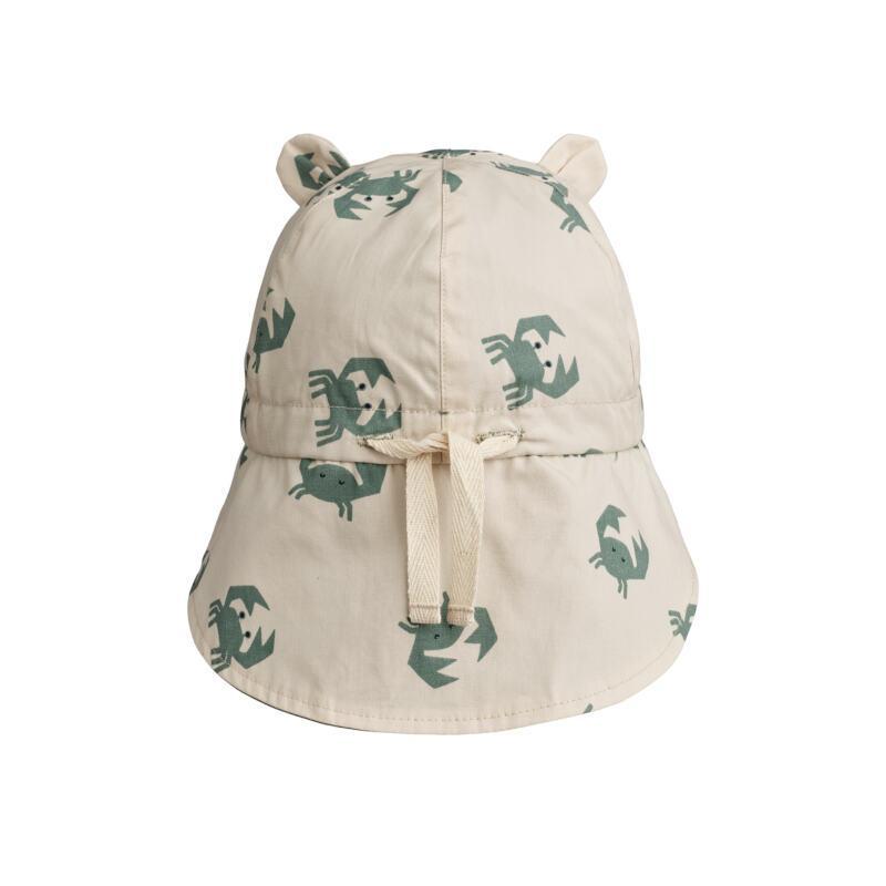 Liewood Reversible Kids Neck-Protecting Cap Gorm Crab Sandy / Peppermint Parent