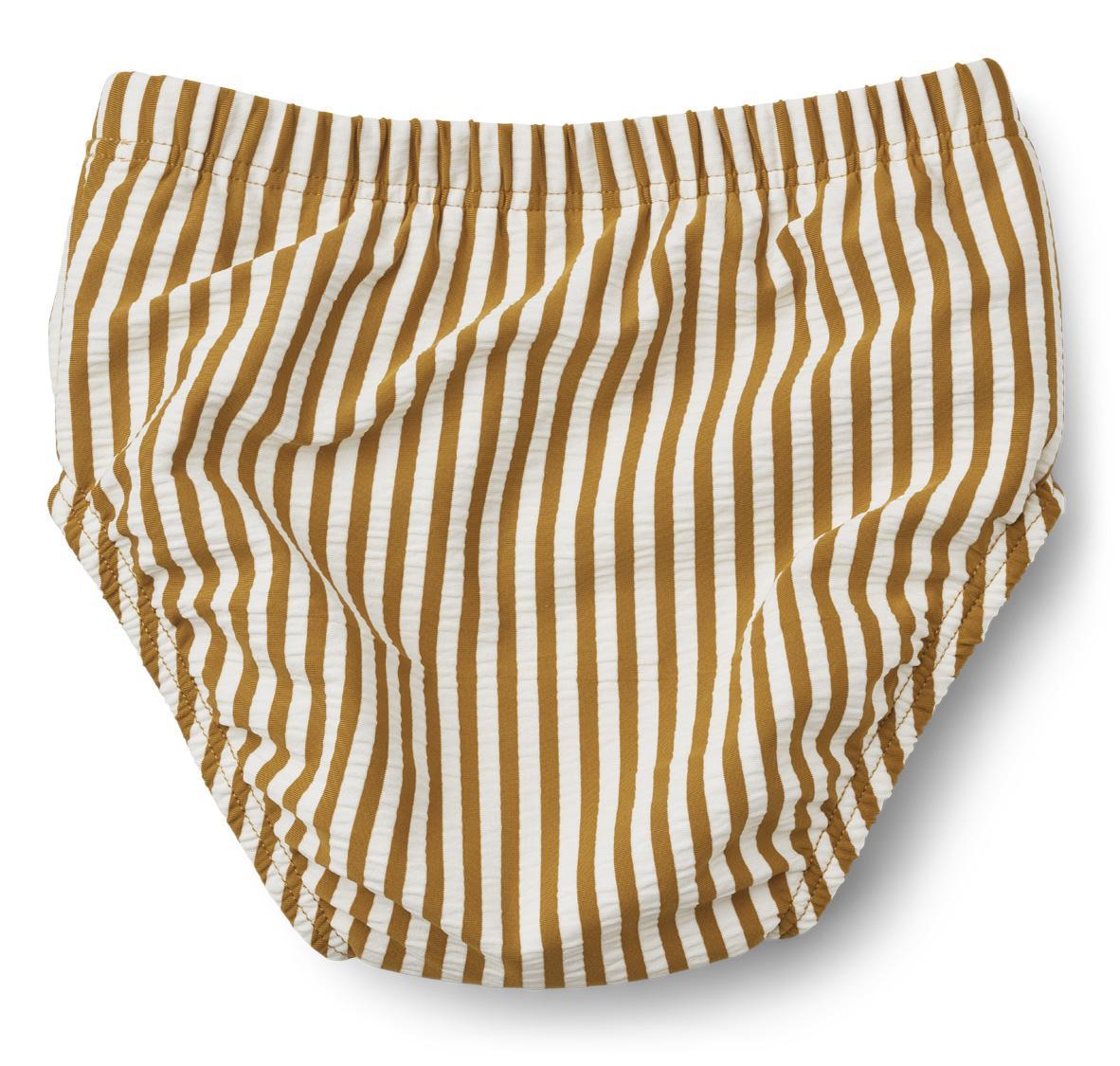 Liewood Anthony Y & D Stripe Golden Caramel & White Baby Swim Trunk Parent