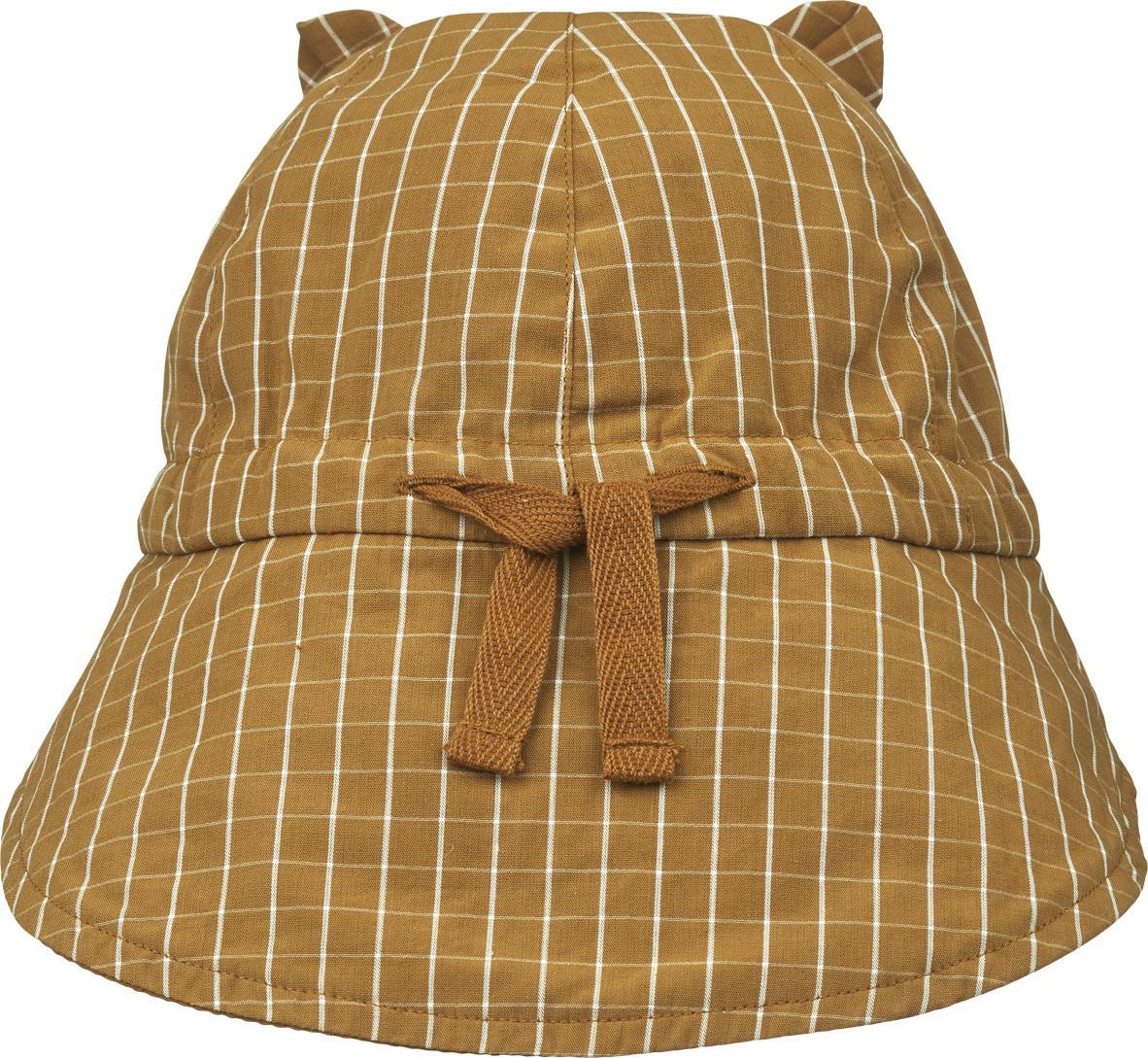 Liewood Reversible Child Sun Hat Gorm Y & D Check Golden Caramel & White Parent