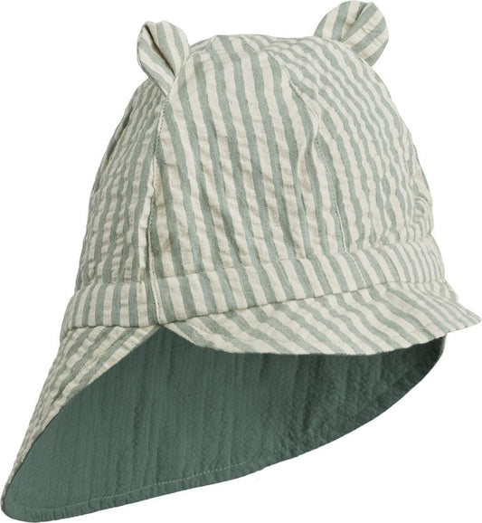 Liewood Reversible Child Sun Hat Gorm Y & D Stripe Peppermint & Sandy Parent