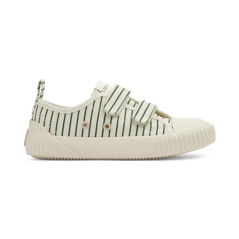 Liewood Children's Canvas Slip-On Baskets Kim Stripe Garden Green & Cream de la Cream Parent