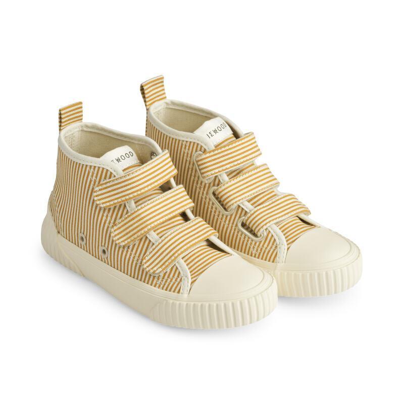 Liewood Yellow Mellow Canvas Kids' Sneakers with Velcro Straps - Cream of the Crop Parent