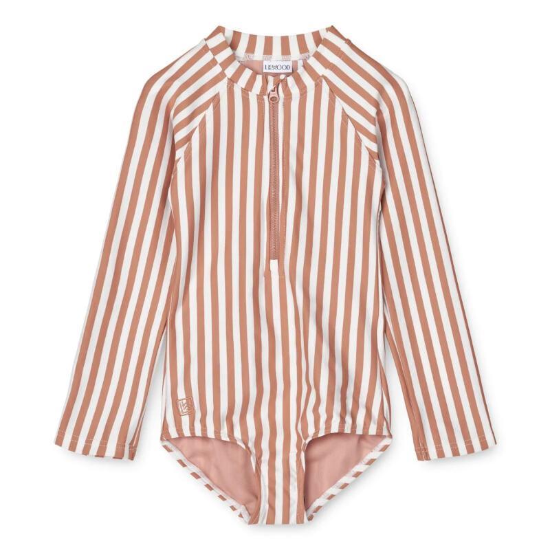 Liewood Tuscany Rose/Crème de la Crème Parent Stripe Swimsuit for Girls by Magali