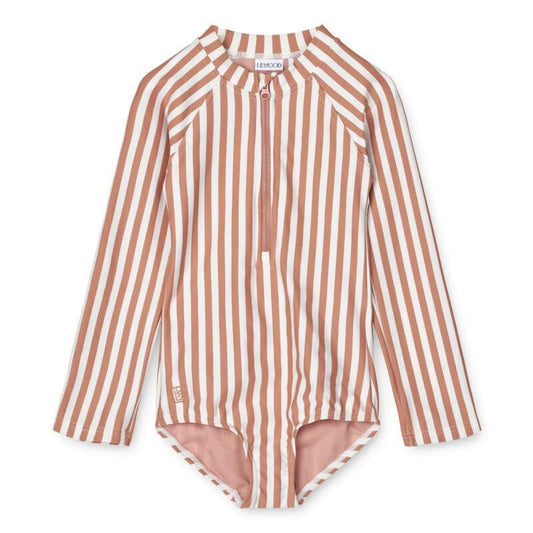 Liewood Tuscany Rose/Crème de la Crème Parent Stripe Swimsuit for Girls by Magali