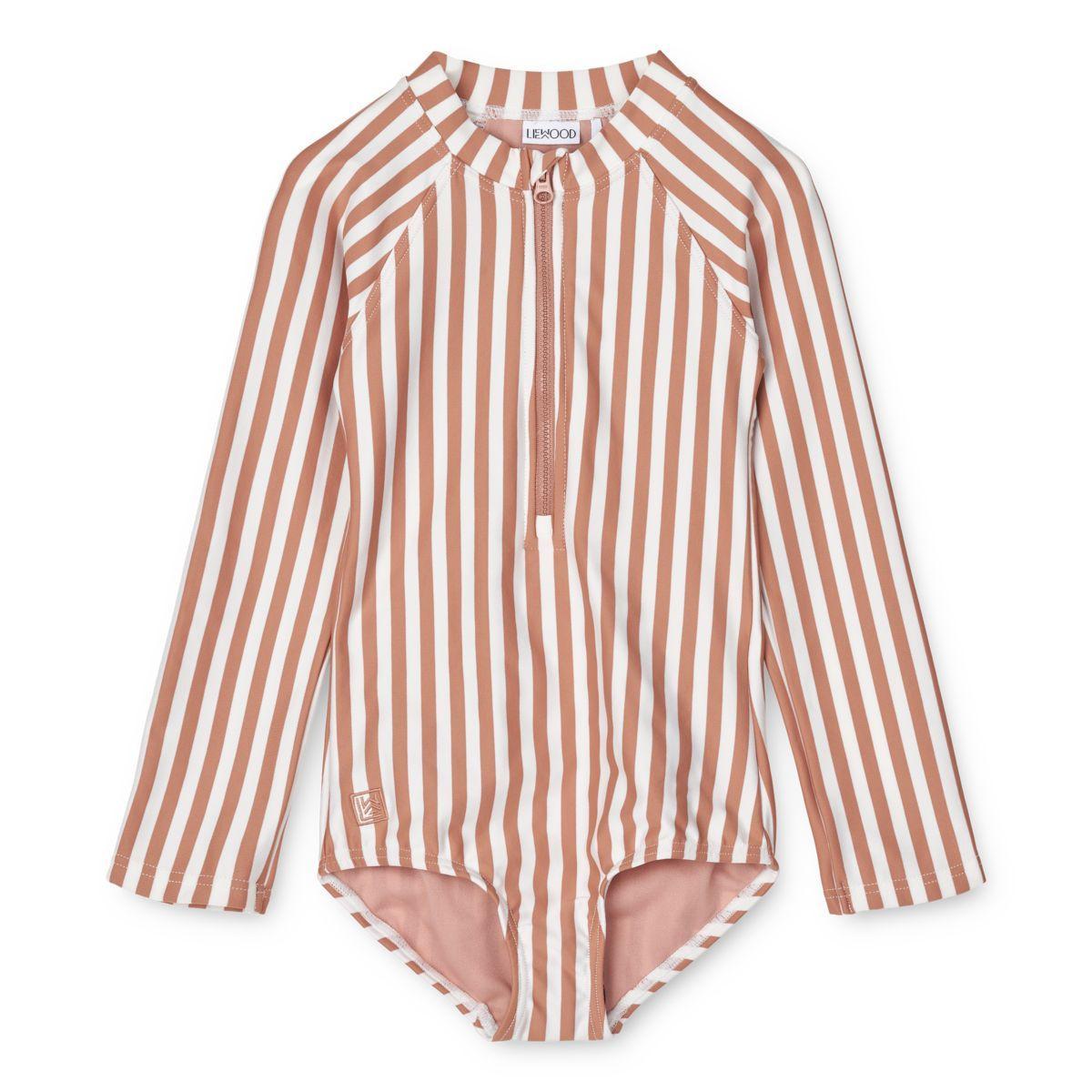 Liewood Tuscany Rose/Crème de la Crème Parent Stripe Swimsuit for Girls by Magali