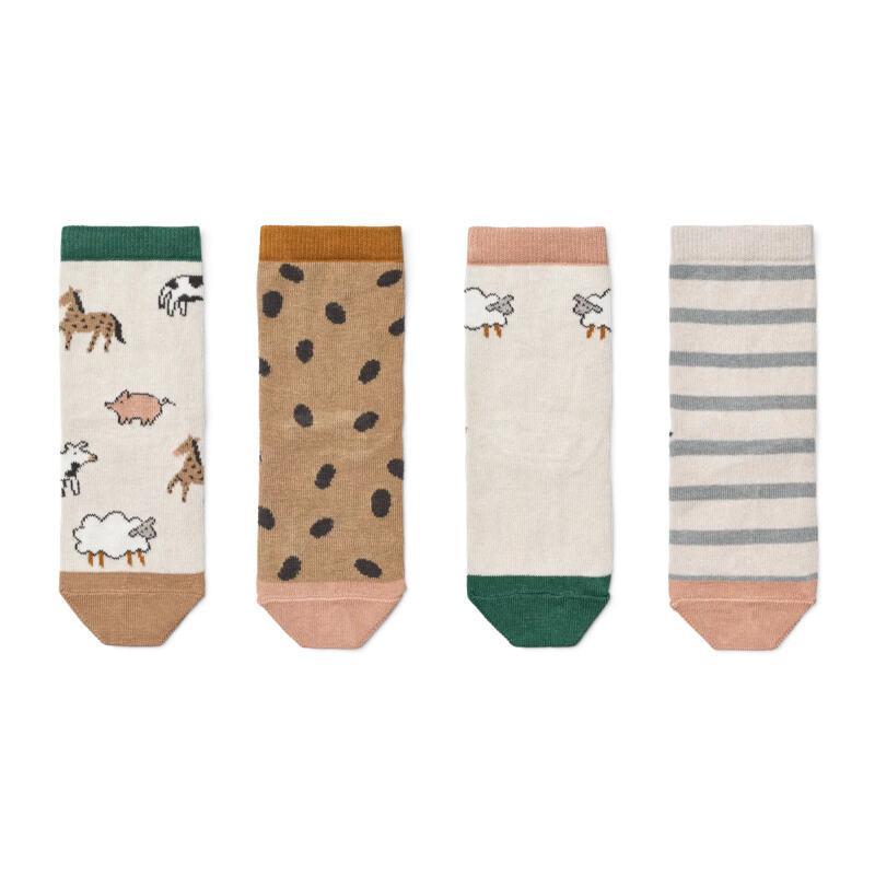 Liewood Silas Farm and Sandy Children's Socks Set of 4 Pairs