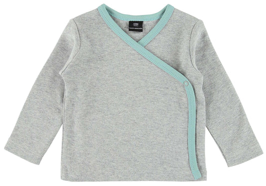 Cardigan croisé gris chiné