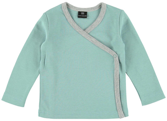 Cardigan croisé bleu céladon