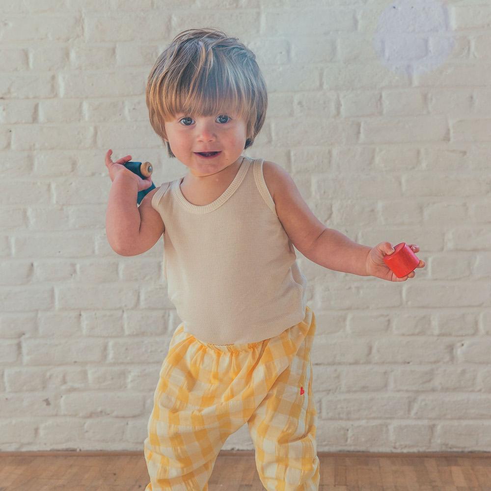 Pantalon baggy Big Vichy Yellow - Bébé