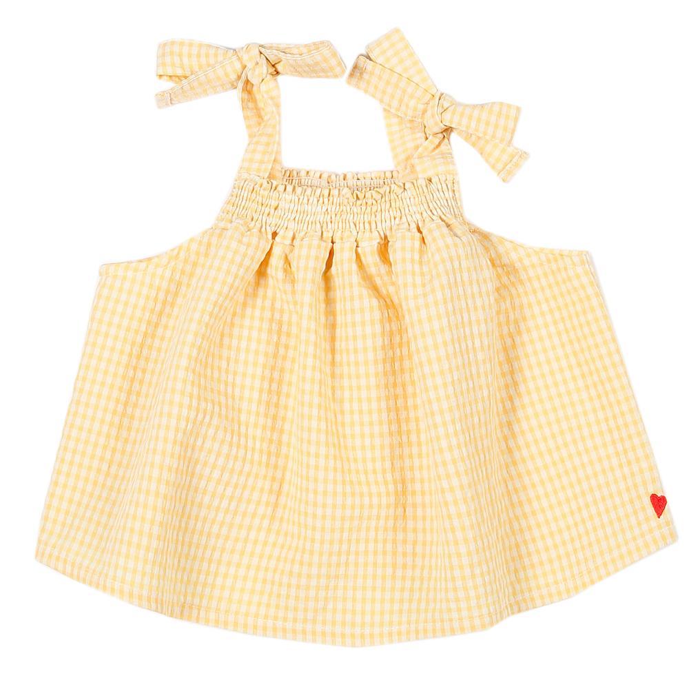 Top smocké Vichy Small Yellow - Enfant