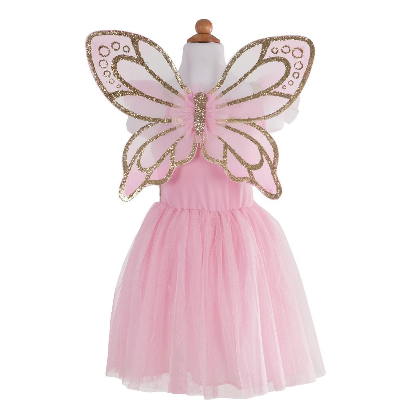 Robe et ailes papillon or-rose