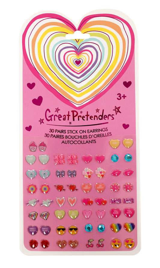 Heart Sticker Earrings - 30 pairs