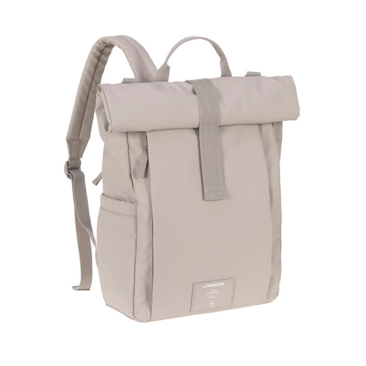 Rolltop Up changing backpack taupe