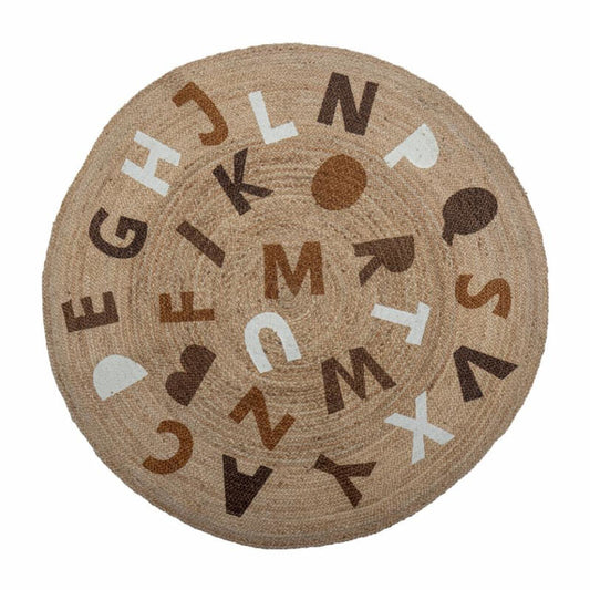 Round jute rug - Alphabet